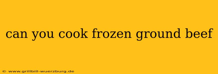 can you cook frozen ground beef
