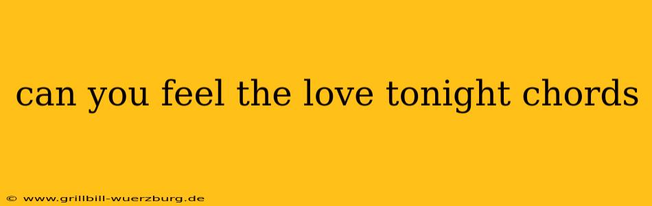can you feel the love tonight chords