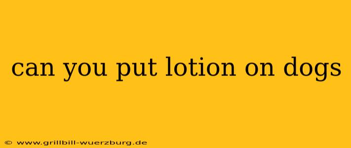 can you put lotion on dogs