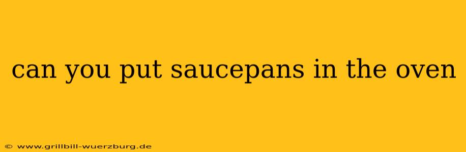 can you put saucepans in the oven