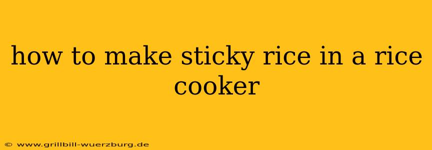 how to make sticky rice in a rice cooker