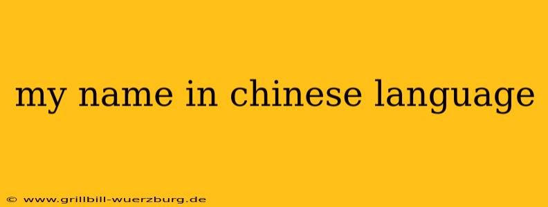 my name in chinese language