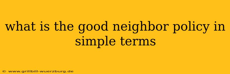 what is the good neighbor policy in simple terms