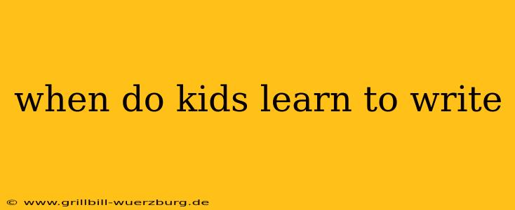 when do kids learn to write